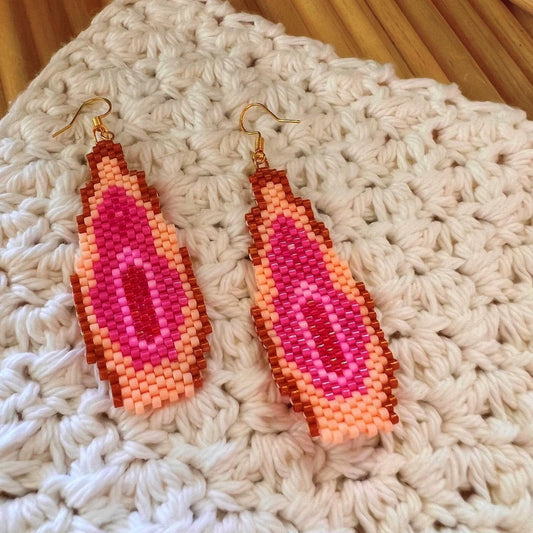 Beaded Vulva Vagina Earrings | Pro Choice Jewelry | 1973 Never Go Back Women’s Reproductive Rights | Abortion is Healthcare Accessory