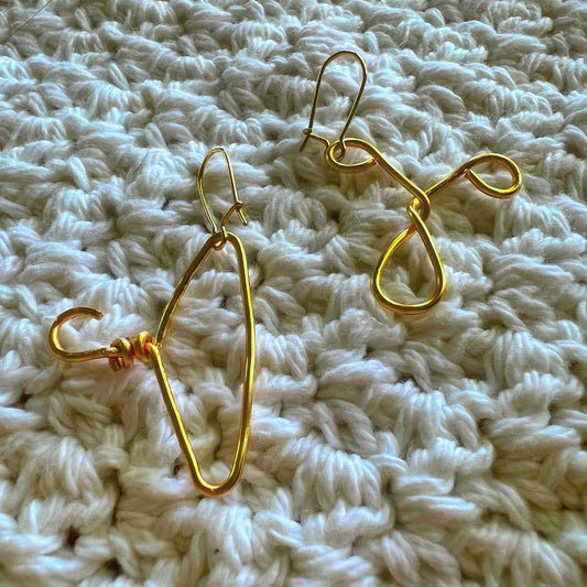 Wire Hanger & Uterus Gold Earring Set | Minimal Pro Choice Jewelry | 1973 Never Go Back Women’s Reproductive Rights | Abortion is Healthcare