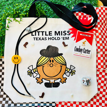 Little Miss Texas Hold &#39;Em Canvas Tote Bag | Cowboy Carter | Beyonce Act II | Beyhaw Beyhive Merch