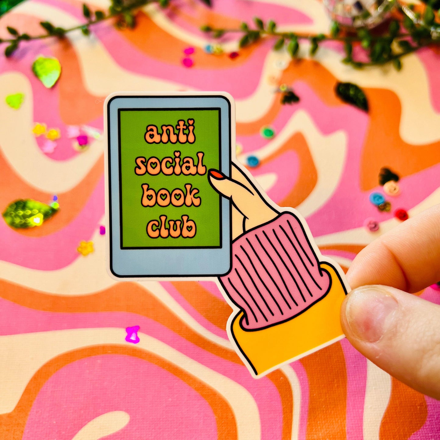 Sassy BookTok Kindle Sticker | E-Reader Decor | Anti Social Book Club