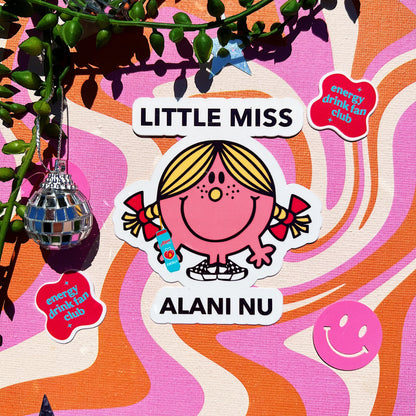 Little Miss Alani Nu Energy Drink Sticker | Cute Gift for Caffeine Addicts | Gym Girlies Preworkout Lover Decal Funny SugarFree Kimade Cans