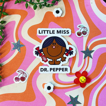 Little Miss Dr. Pepper Sticker | Cute Gift for Dr. Pepper Soda Addicts & Lovers | Dr. Pepper Break | 23 Flavors | Dirty Dr. Pepper Mr. Pibb