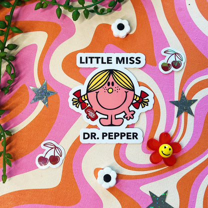 Little Miss Dr. Pepper Sticker | Cute Gift for Dr. Pepper Soda Addicts & Lovers | Dr. Pepper Break | 23 Flavors | Dirty Dr. Pepper Mr. Pibb