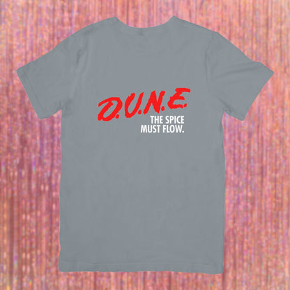 DUNE timothee chalamet tshirt D.A.R.E. 90s nostalgia sci-fi vinyl geeky Frank Herbert book sci-fi dare to resist drugs and violence the spice must flow Lisan al-Gaib house atreides may thy knife chip and shatter chani fayd rautha y2k zendaya austin