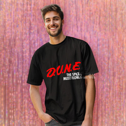 DUNE timothee chalamet tshirt D.A.R.E. 90s nostalgia sci-fi vinyl geeky Frank Herbert book sci-fi dare to resist drugs and violence the spice must flow Lisan al-Gaib house atreides may thy knife chip and shatter chani fayd rautha y2k zendaya austin