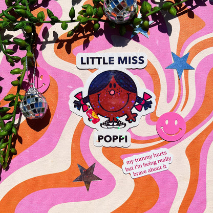 Little Miss Poppi Sticker | Gift for Gut Health Girlies | Probiotic Prebiotic Soda Lover Cute Decal