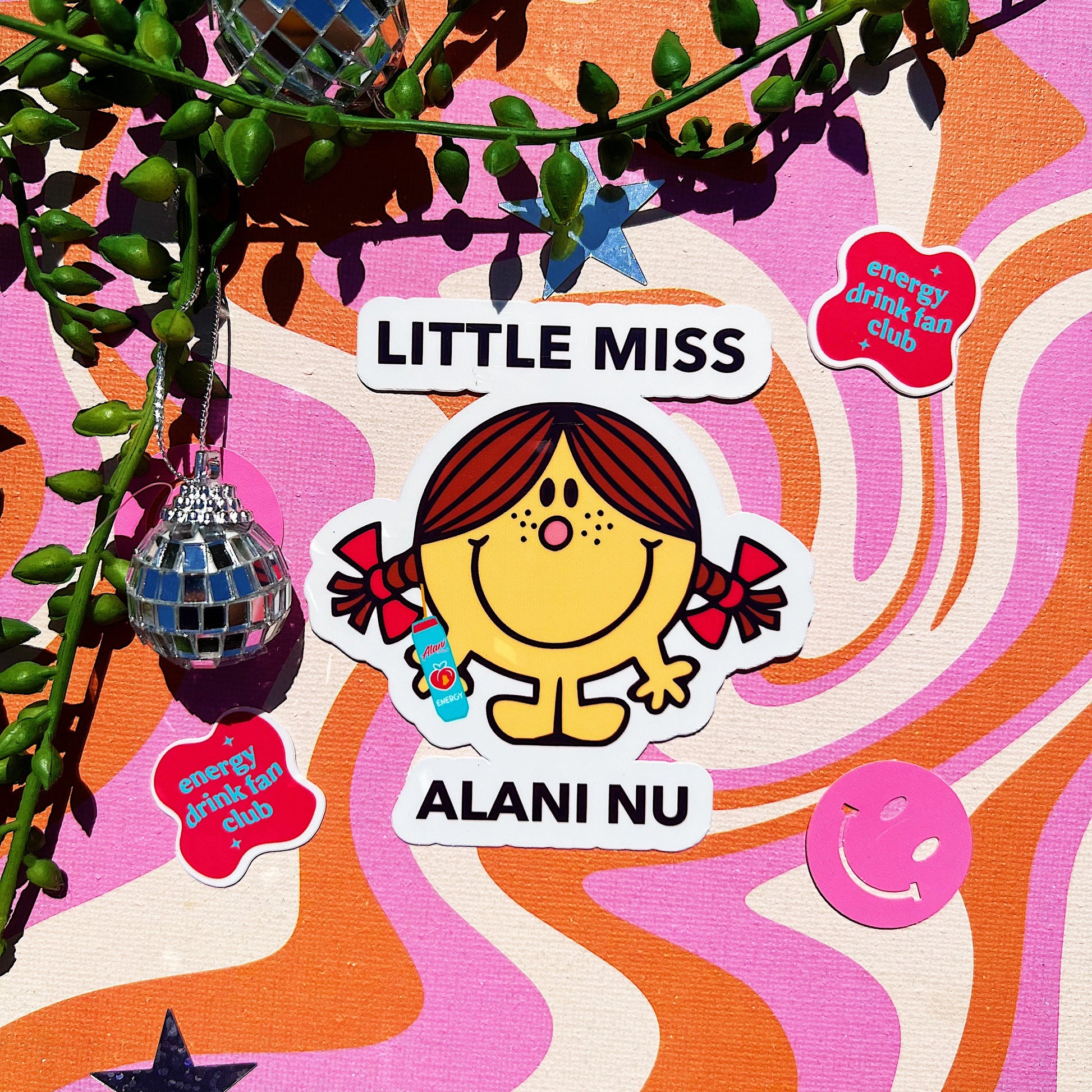 Little Miss Alani Nu Energy Drink Sticker | Cute Gift for Caffeine Addicts | Gym Girlies Preworkout Lover Decal Funny SugarFree Kimade Cans