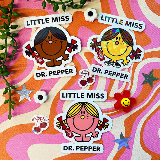 Little Miss Dr. Pepper Sticker | Cute Gift for Dr. Pepper Soda Addicts & Lovers | Dr. Pepper Break | 23 Flavors | Dirty Dr. Pepper Mr. Pibb