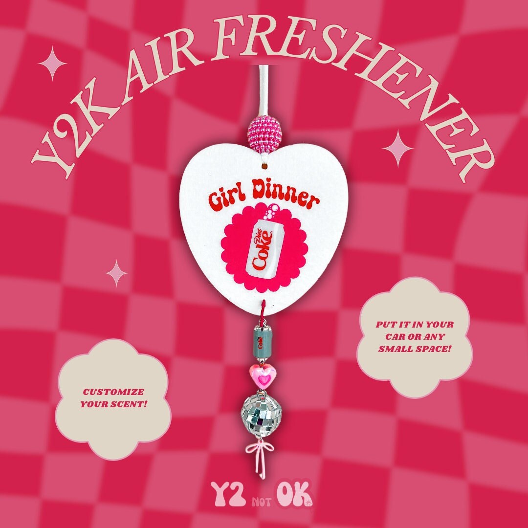 GIRL DINNER DIET COKE Y2K CUTE AIR CAR FRESHENER FRESHIE GIFT FOR DIET COKE ADDICT LOVE DIET COKE ERA COQUETTE DIET COKE DIET COKE CHARM ACCESSORIES CUSTOM DIET COKE