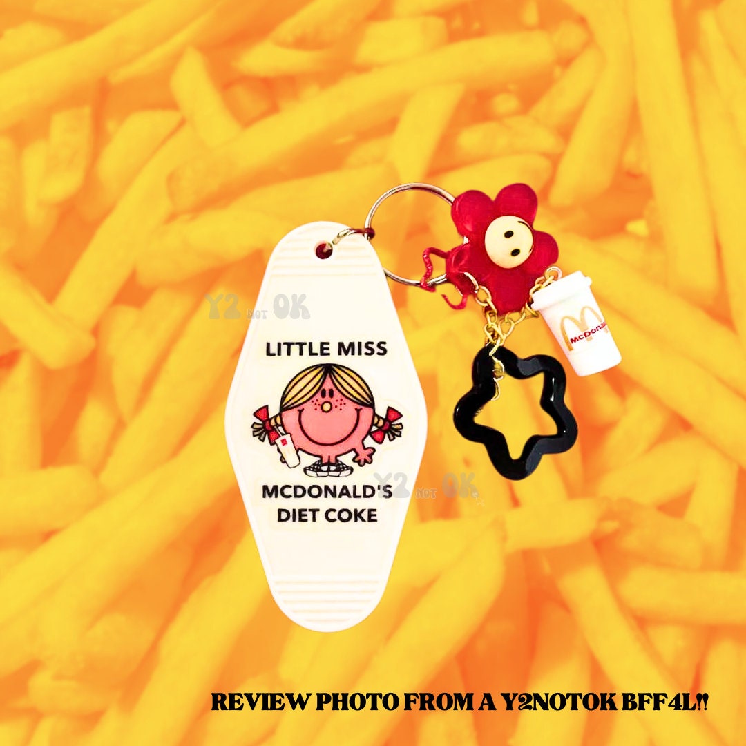 Little Miss McDonald's Diet Coke Motel Keychain | Cute Gift for Diet Coke Lovers & Addicts