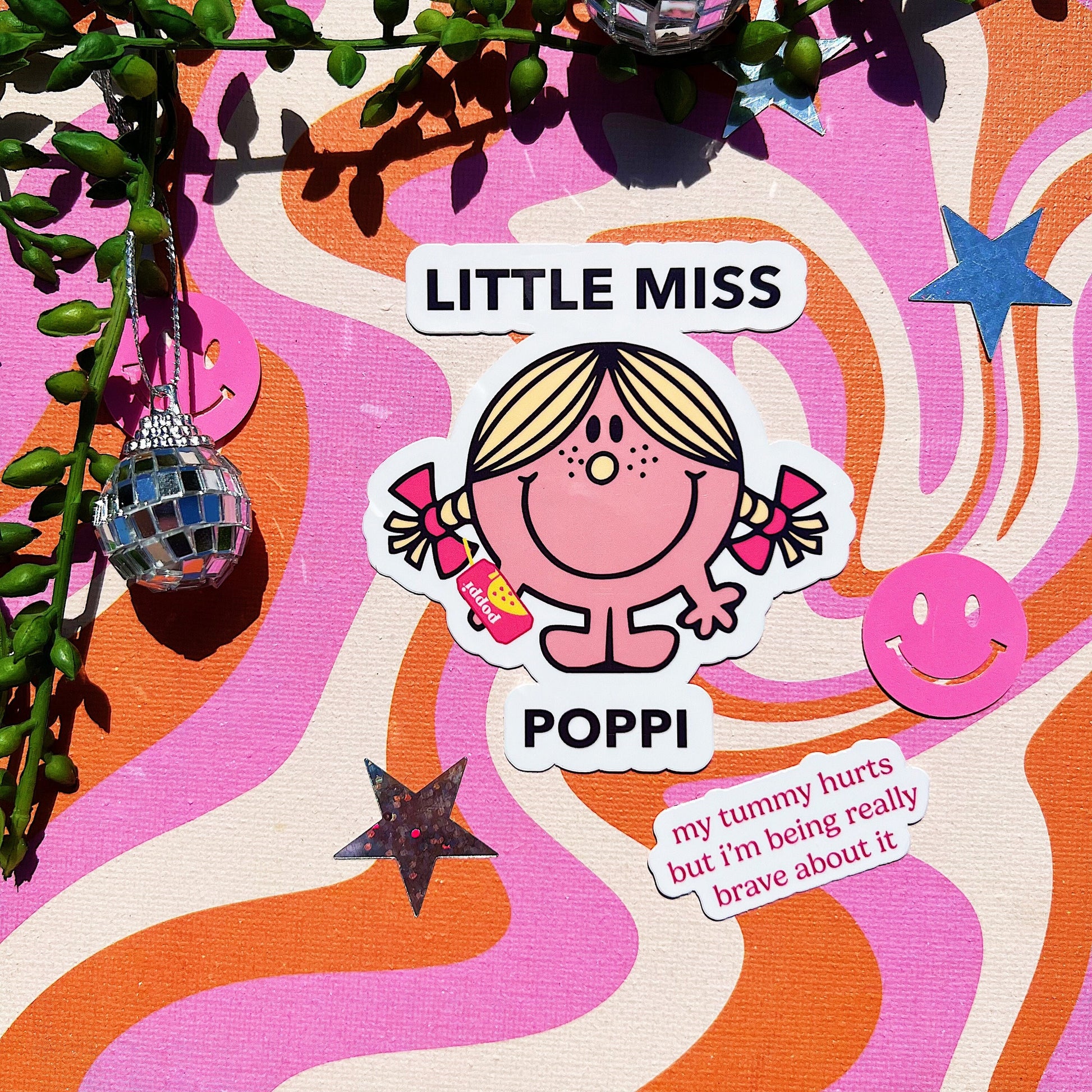 Little Miss Poppi Sticker | Gift for Gut Health Girlies | Probiotic Prebiotic Soda Lover Cute Decal