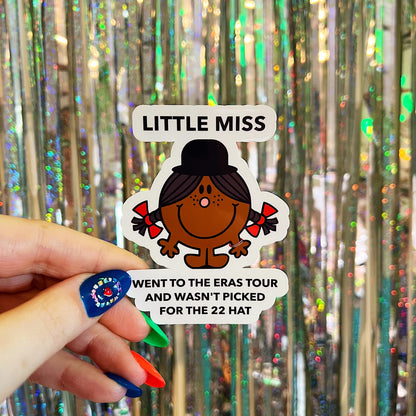 Little Miss 22 Hat Eras Tour Taylor Swift Sticker | Swiftie Decal Y2K Cute Gift | 2010s Nostalgia Taylor's Version | Red Era Feeling 22 Song