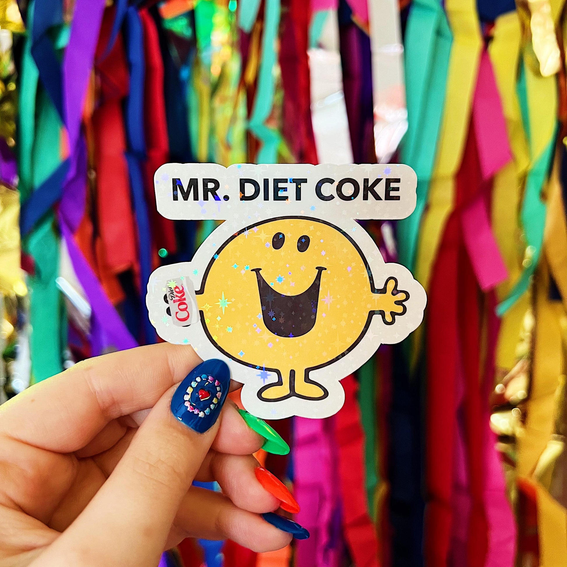 Mr. Diet Coke Sticker Decal | Little Miss and Mr. Men Y2K Cartoon Nostalgia | For Diet Coke Lovers | Cute Gift Idea Boyfriend Husband Fiance