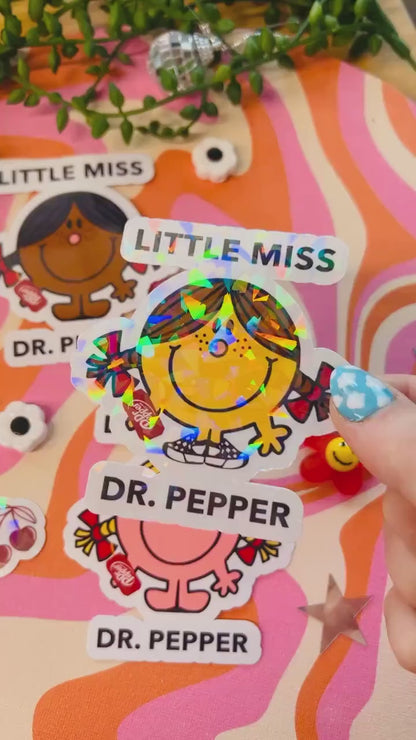 Little Miss Dr. Pepper Sticker | Cute Gift for Dr. Pepper Soda Addicts & Lovers | Dr. Pepper Break | 23 Flavors | Dirty Dr. Pepper Mr. Pibb