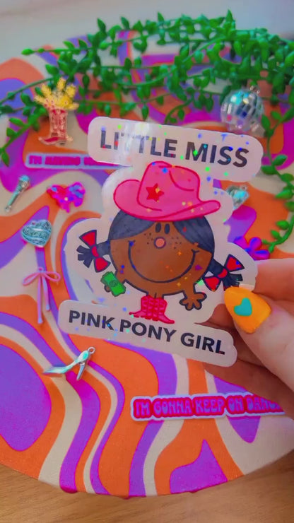 Little Miss Pink Pony Club Chappell Roan Sticker | Cute Y2K Hot To Go | Your Favorite Artist's Favorite Artist | Midwest Princess | LGBTQIA+