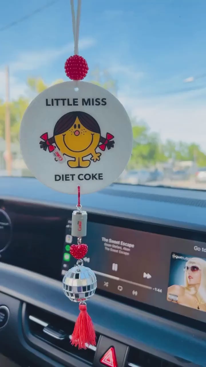 Little Miss Diet Coke Car Air Freshener (Choose Your Scent!) | Cute Y2k Small Space Essential Oil Fragrance Freshie Gift for Diet Coke Lover