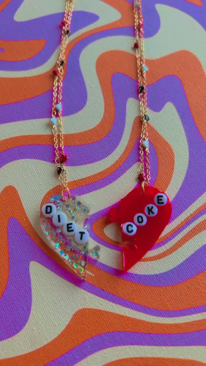 Diet Coke Best Friend Necklace(s) | 1 or set of 2 | Cute Gift for Diet Coke Lovers & Addicts | Diet Coke Era | Diet Coke Break | Y2K Jewelry